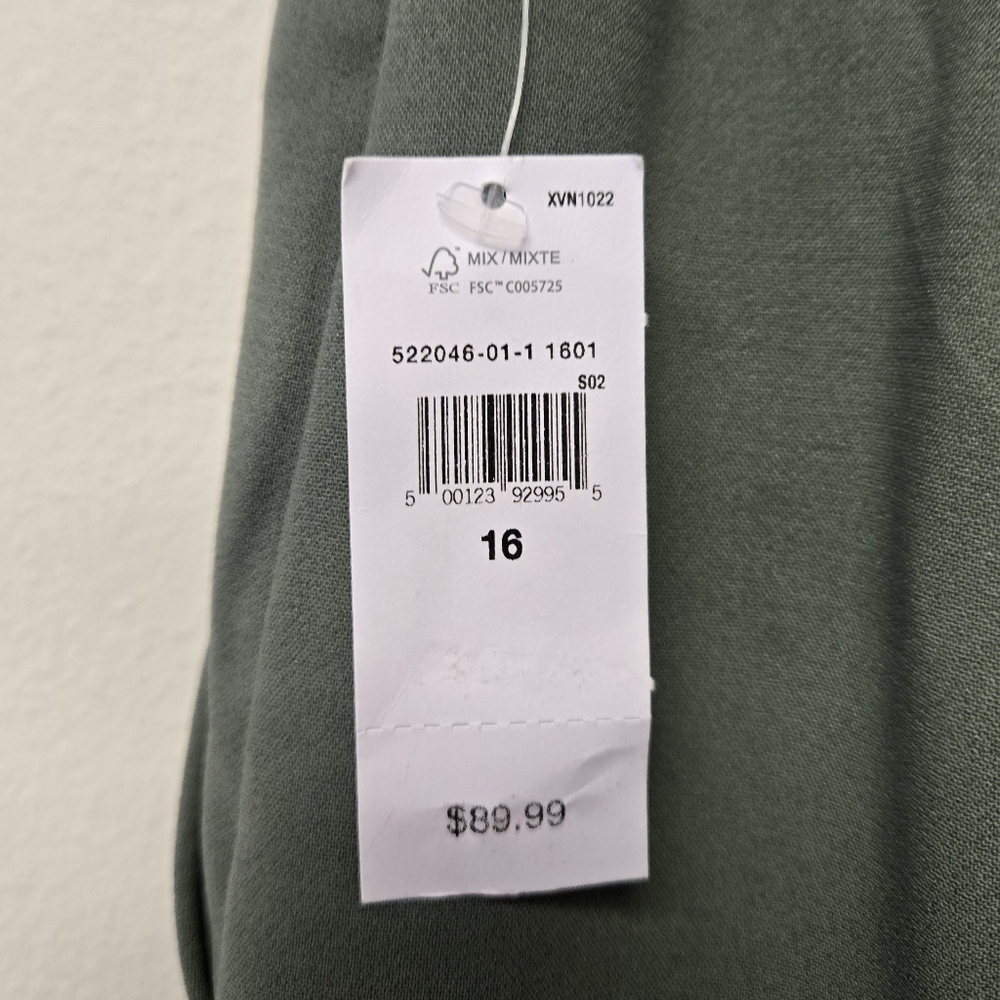 Gap High Rise Easy Wide Leg Cargo Trousers Sage Green 16 - Picture 9 of 10